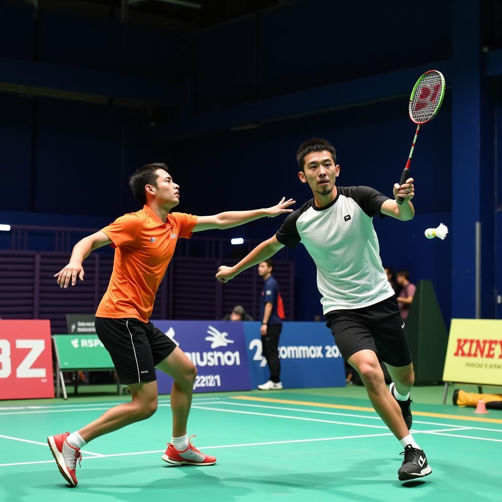 Badminton Player Targeting Opponent's Backhand