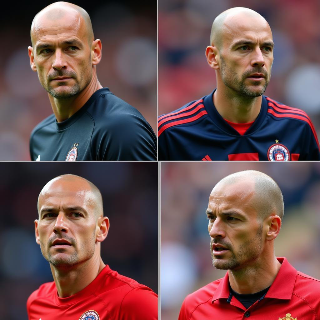 Bald Footballers Exude Confidence and Dominance on the Field