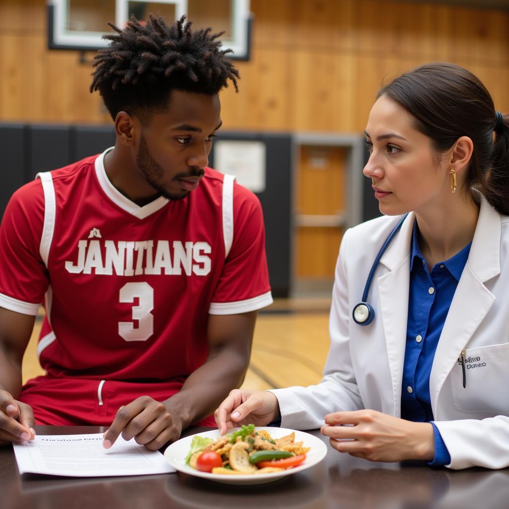 Basketball Player Consulting a Nutritionist