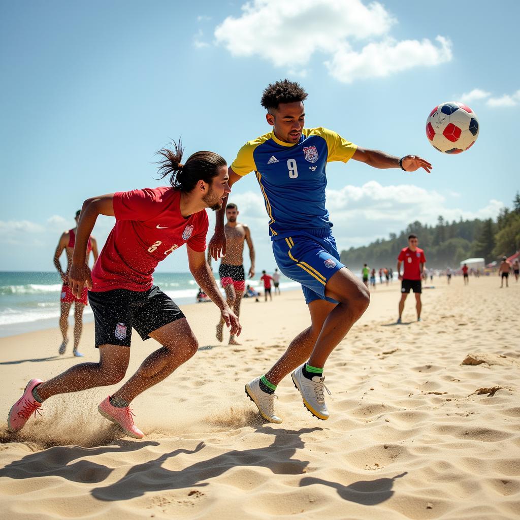 Action-Packed Beach Soccer World Cup Game