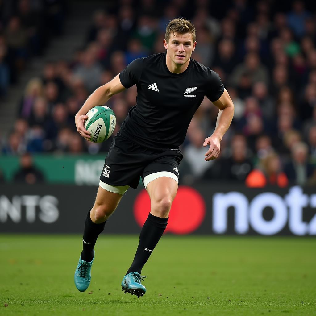 Beauden Barrett in action for the All Blacks in 2016