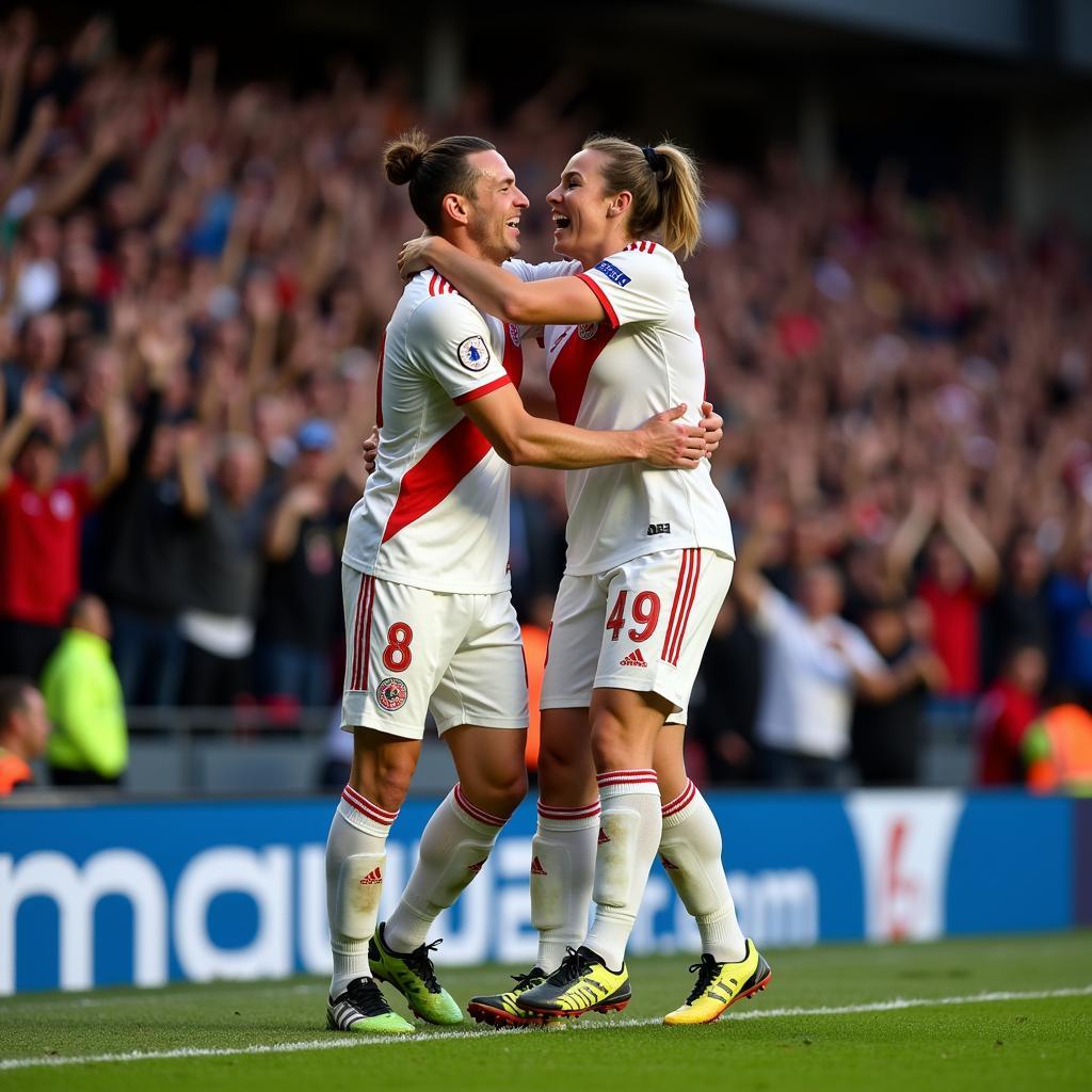 Bellingham and Haaland Celebrating a Goal