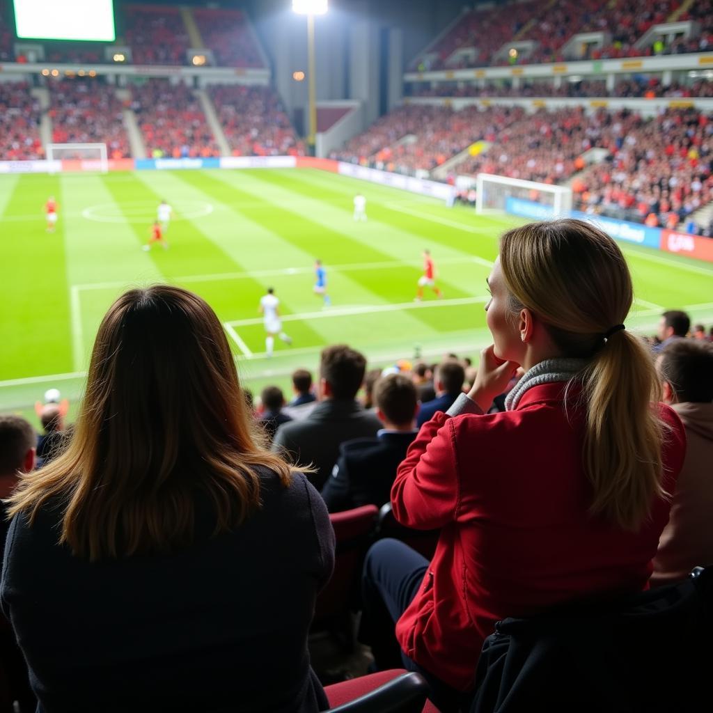 Benedicte Haaland at a Football Match