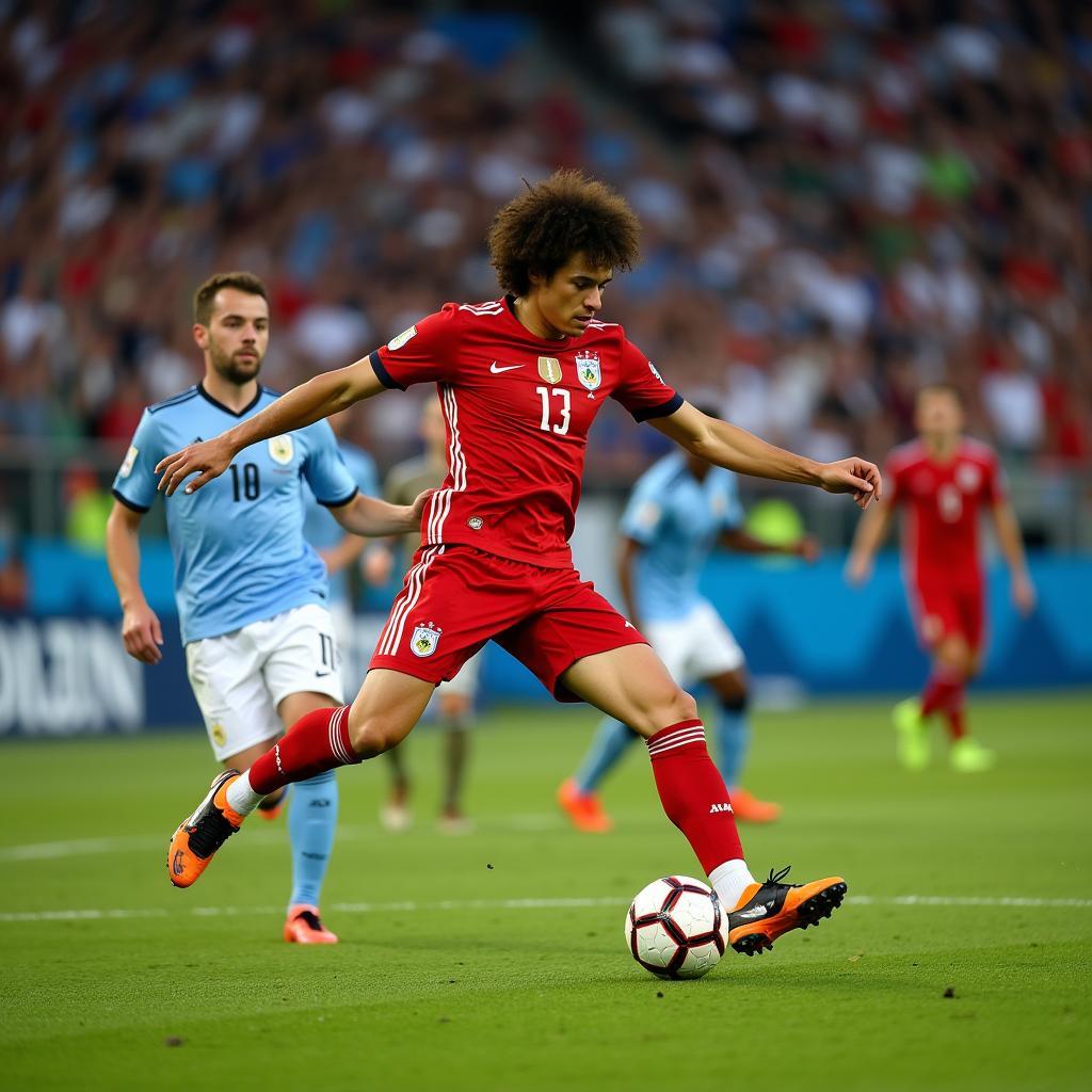 Benjamin Pavard scores a stunning volley against Argentina at the 2018 World Cup