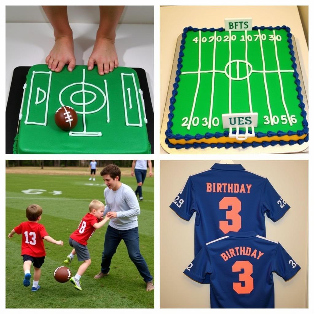 Creative birthday greetings for young footballers incorporating fun activities and party themes.