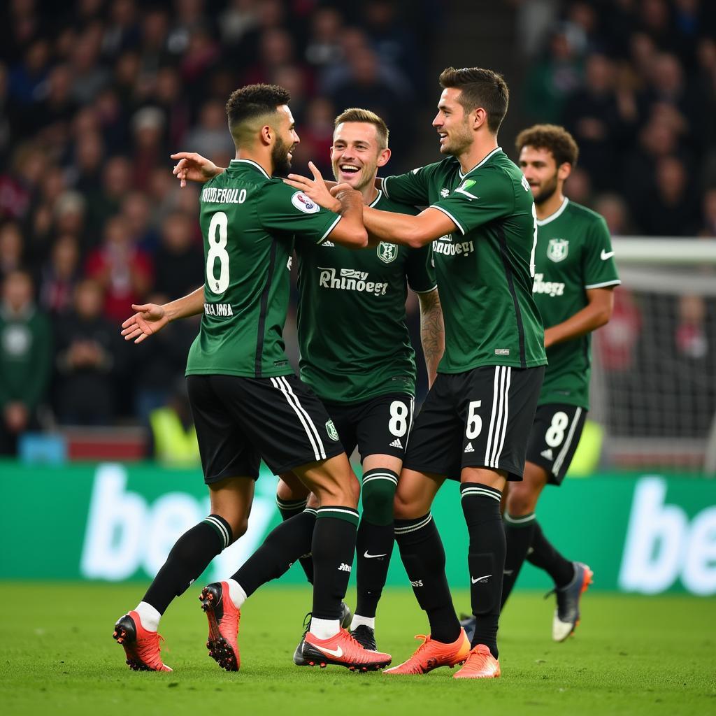 Borussia Mönchengladbach Attackers Celebrating a Goal