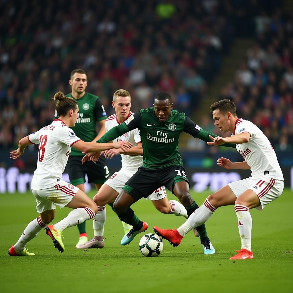 Borussia Mönchengladbach Defenders in Action