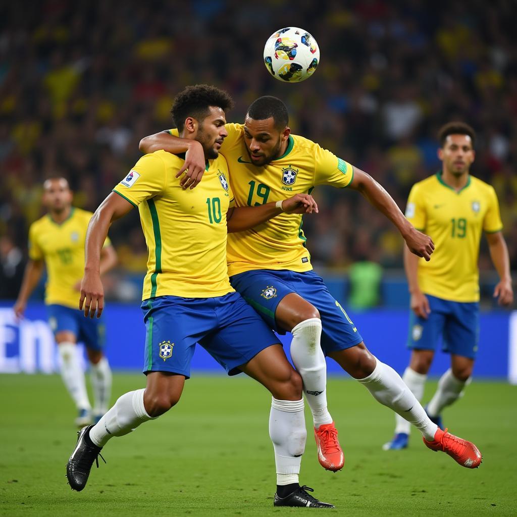 Brazilian Defenders in Action