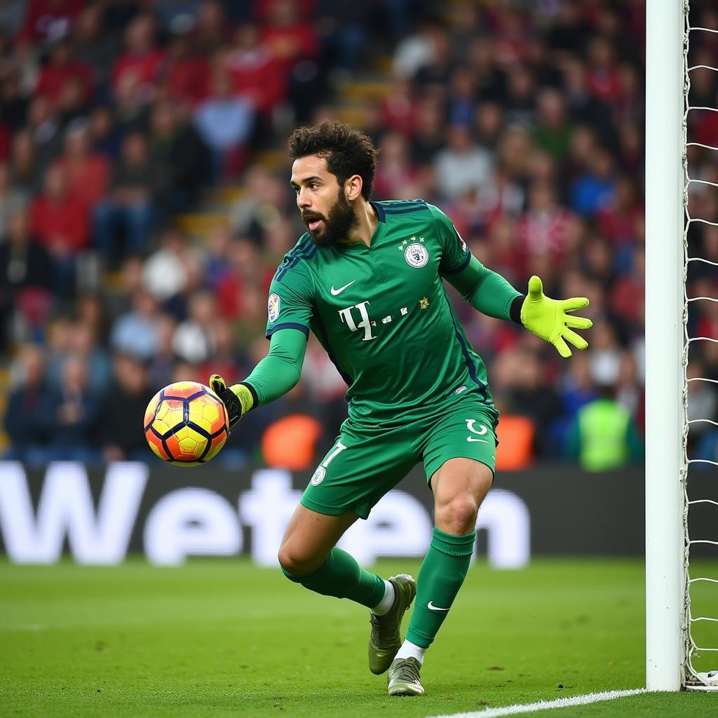 Alisson Becker making a crucial save