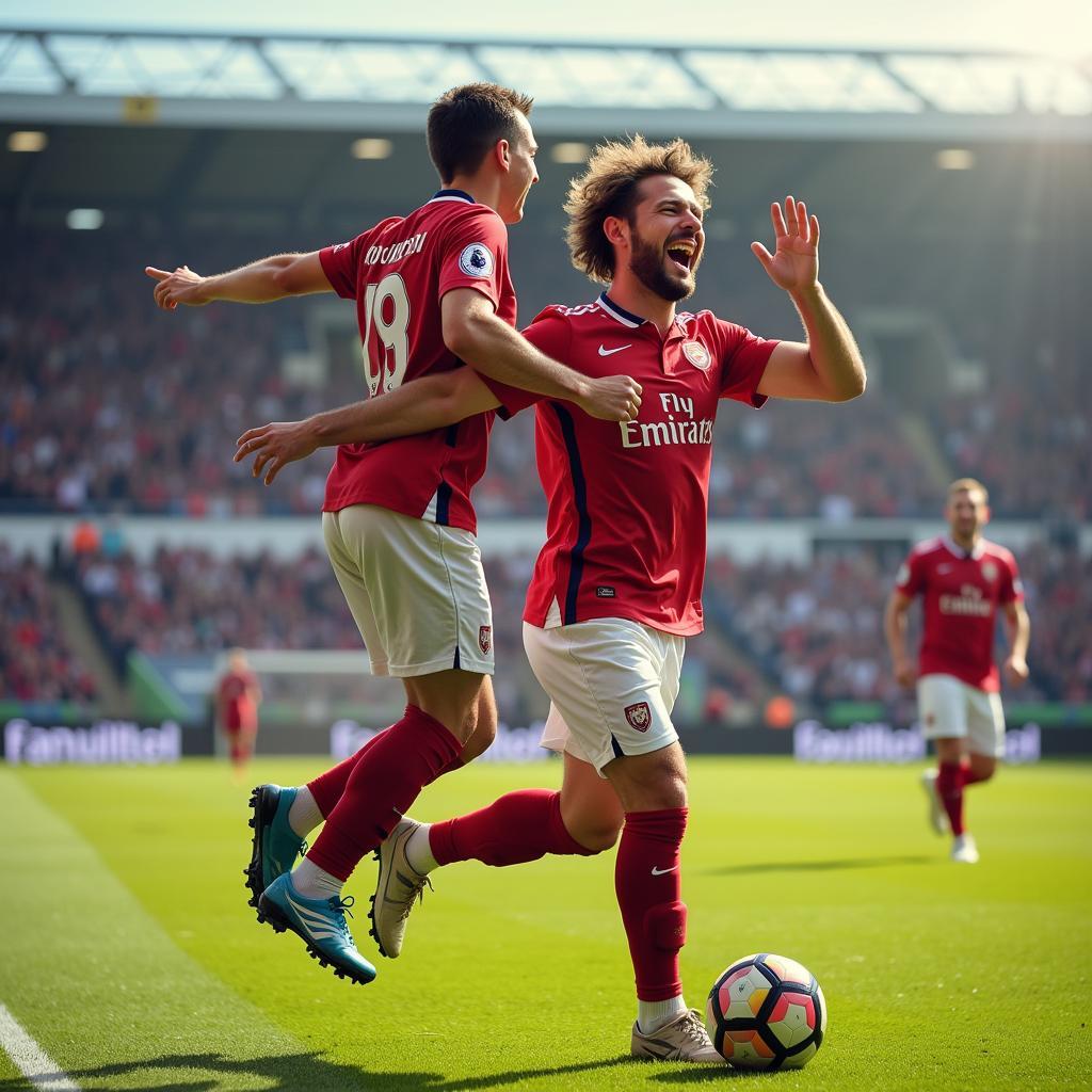 Brothers Celebrating a Goal