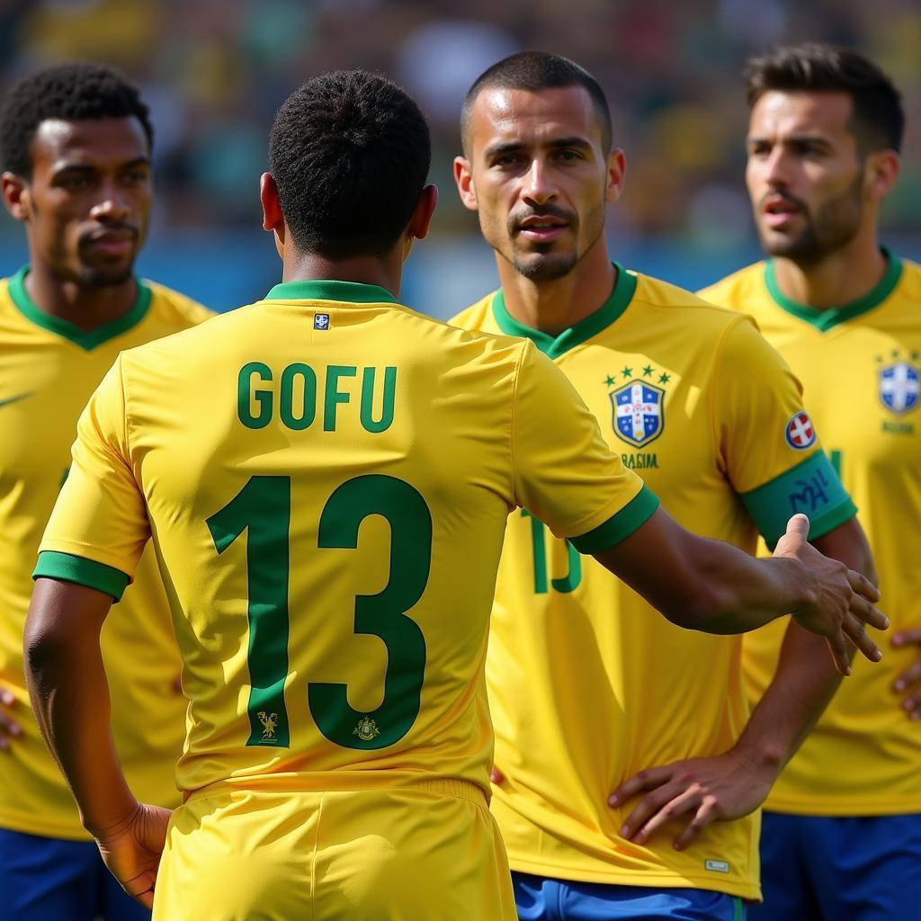 Cafu captaining the Brazilian national team