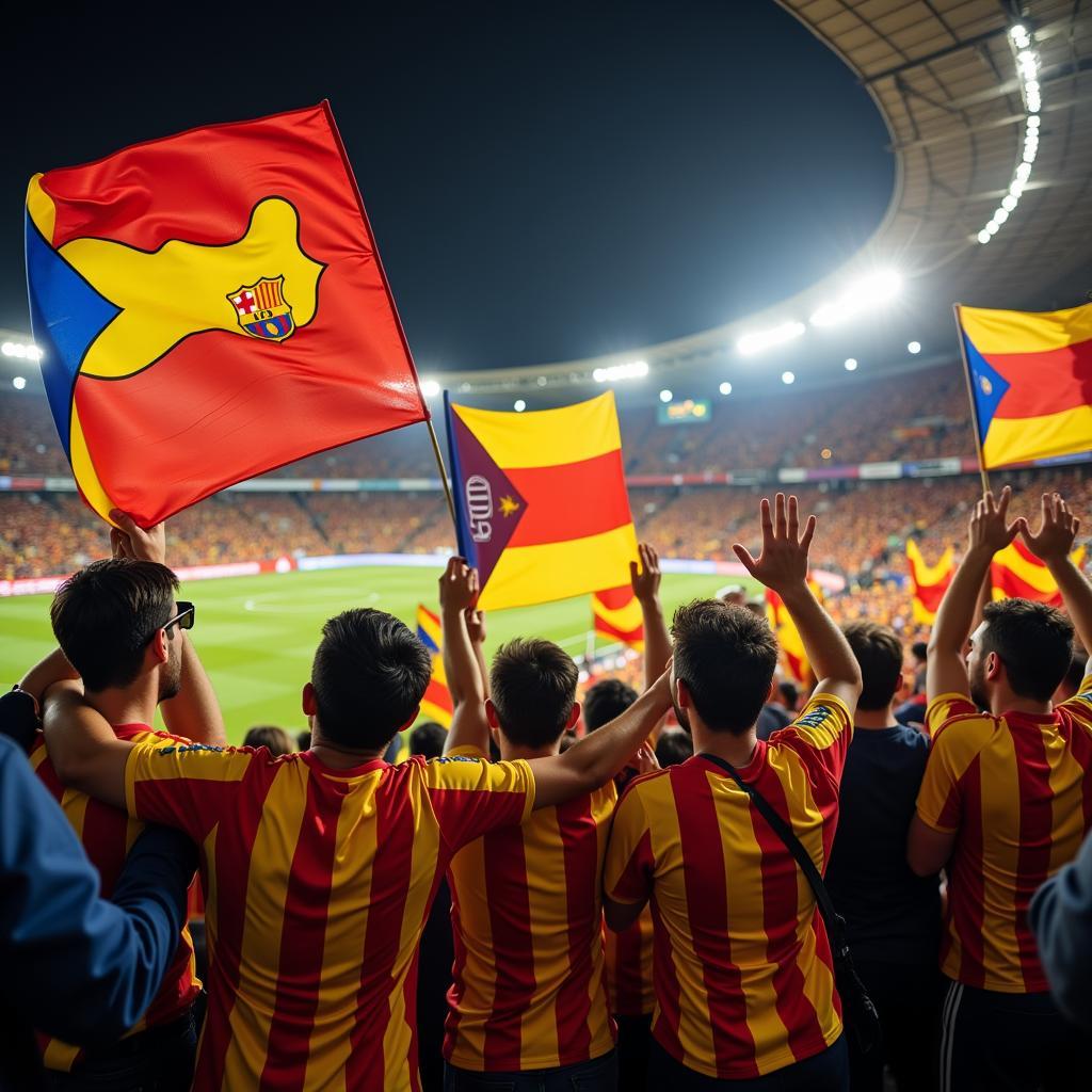 Catalunya Football Fans Celebrating a Victory