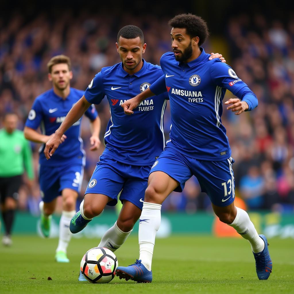 Chelsea Players on the Pitch