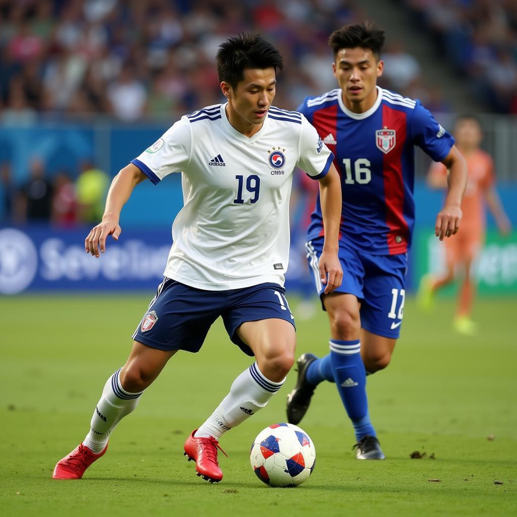 Chin Su in Action: A South Korean Footballer Shows His Skill