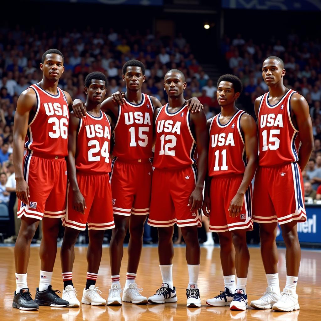 Clyde Drexler with the 1992 Dream Team