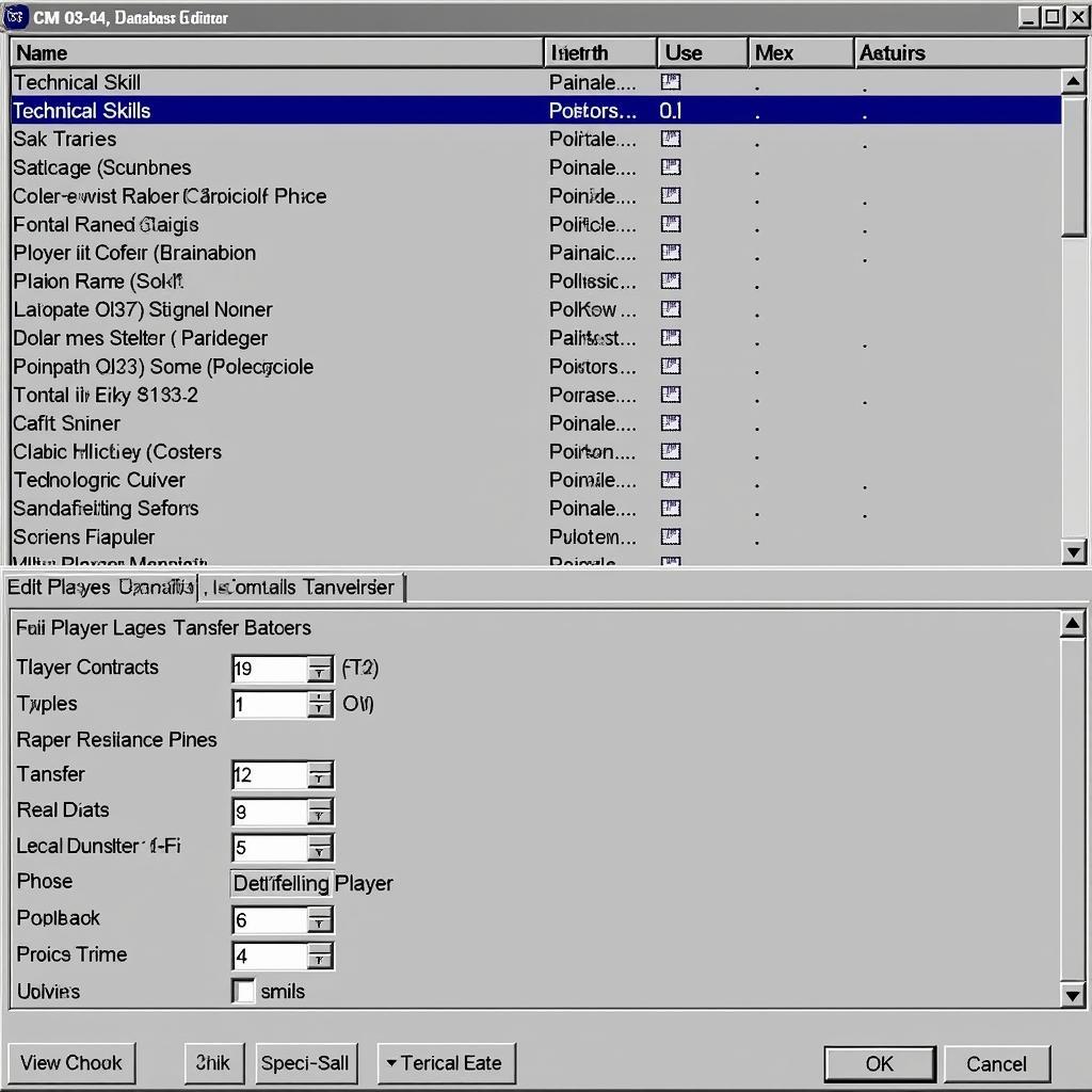 Using a CM 03-04 Database Editor