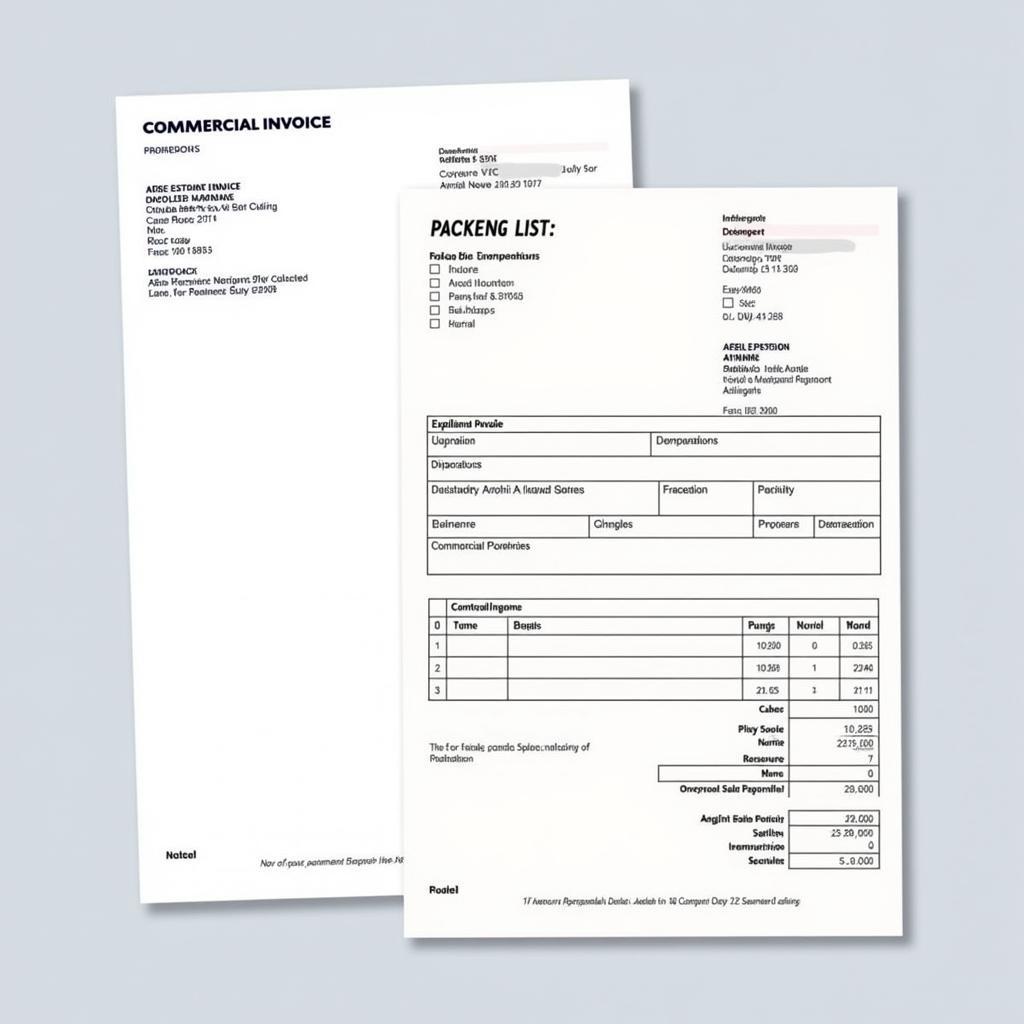 Example of Commercial Invoice and Packing List