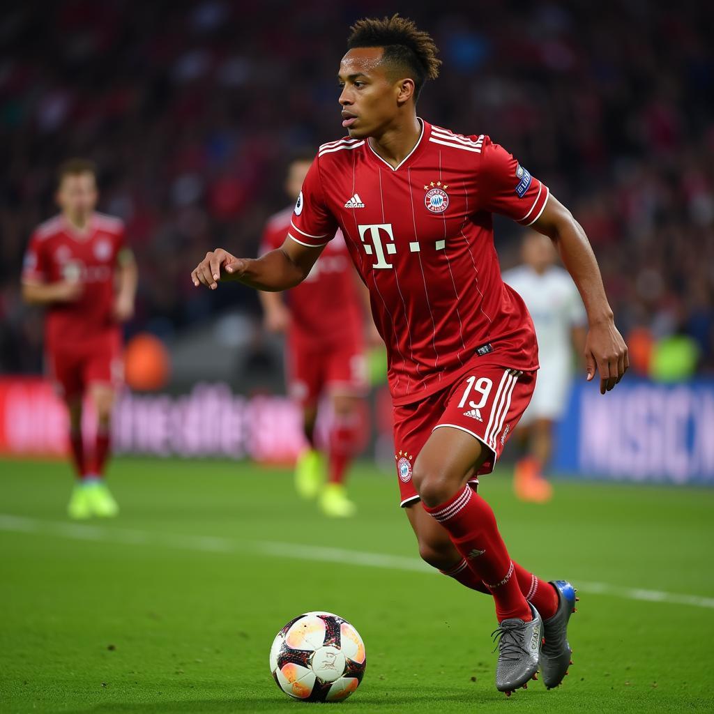 Corentin Tolisso controlling the midfield for Bayern Munich