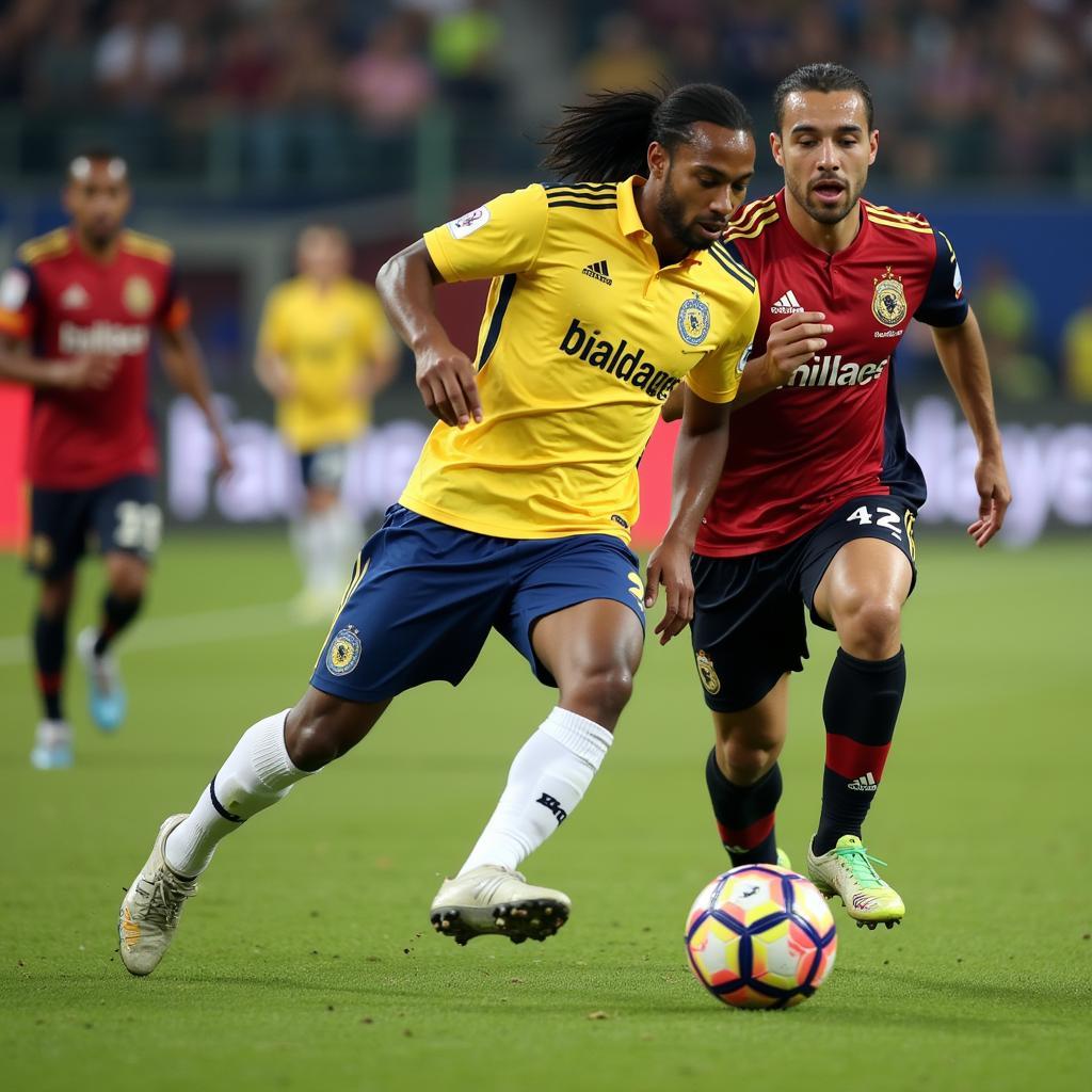 Corinthians Midfielder Controlling the Ball