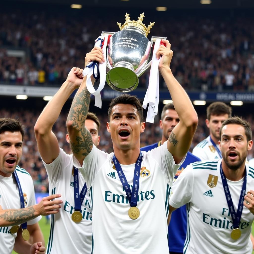 Cristiano Ronaldo Celebrates Champions League Win in 2018