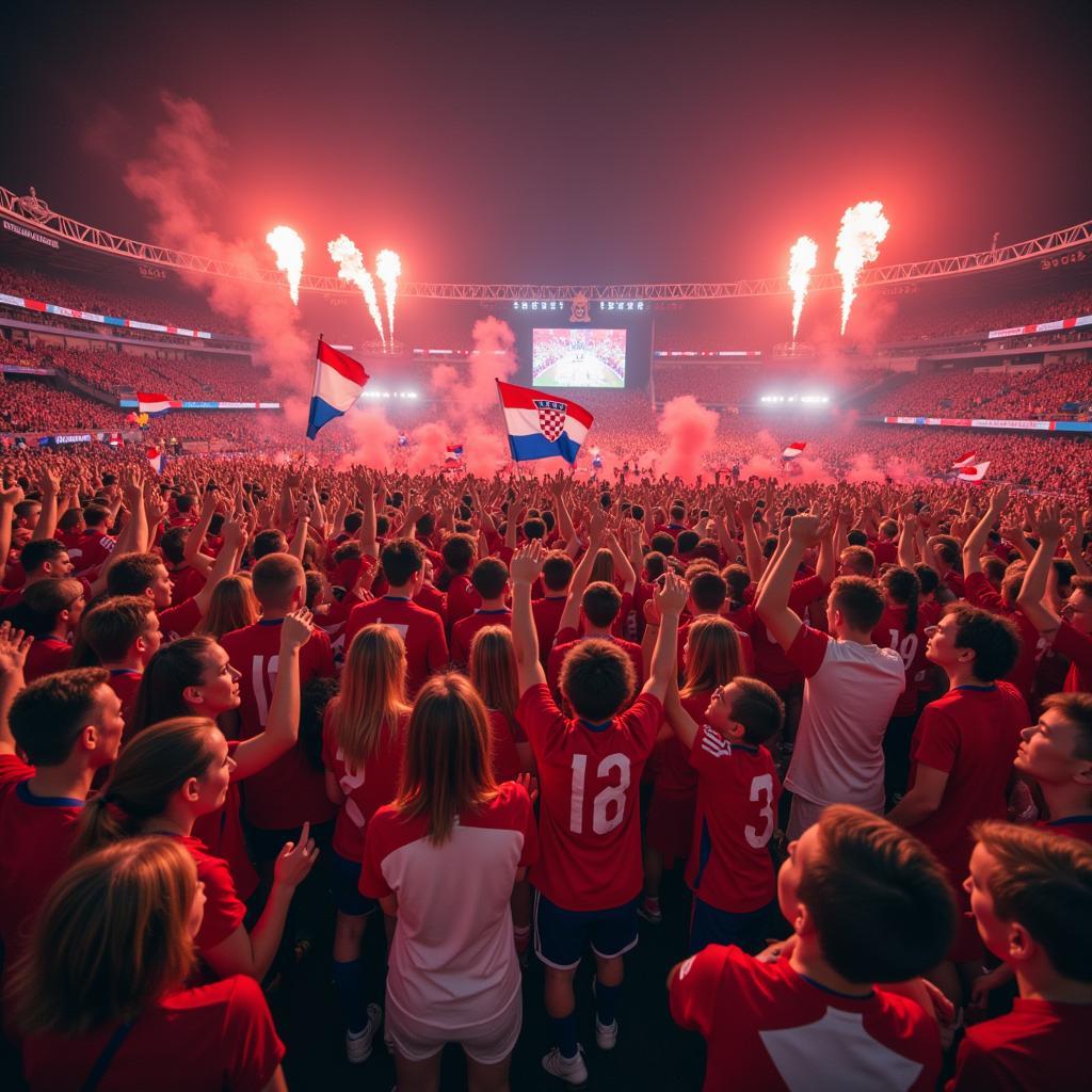 Croatian Fans Celebrating at the World Cup 2018