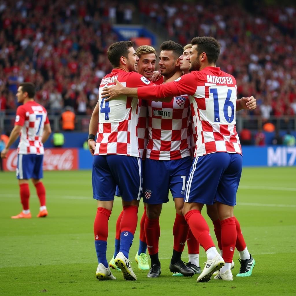 Croatian National Team Celebrating a Goal