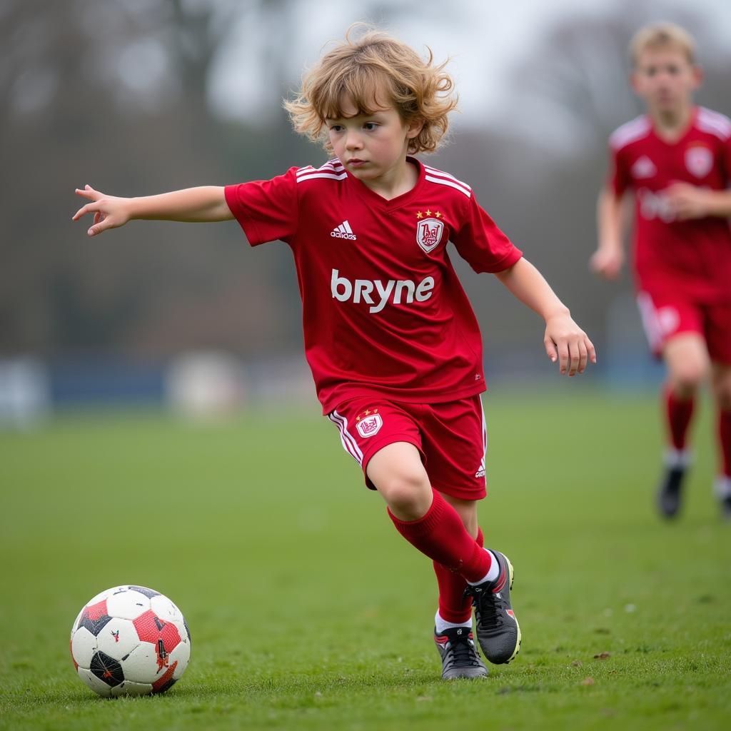 Daniel Braut Haaland playing for Bryne FK youth team