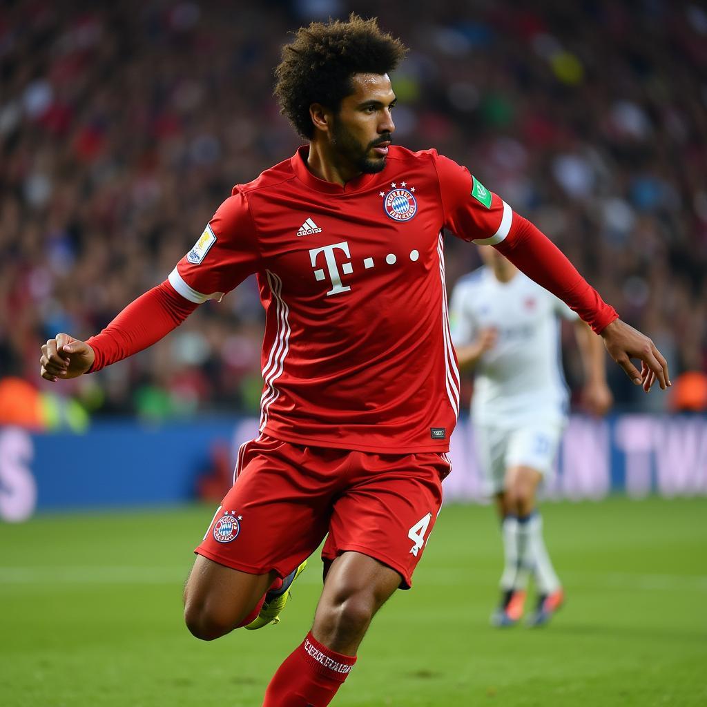 Dante defending for Bayern Munich in 2014