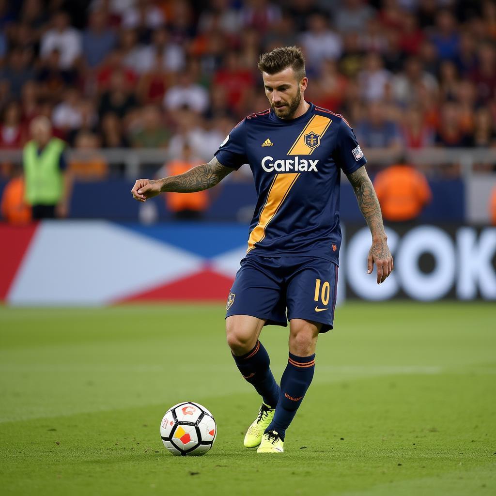 David Beckham delivers a cross for LA Galaxy