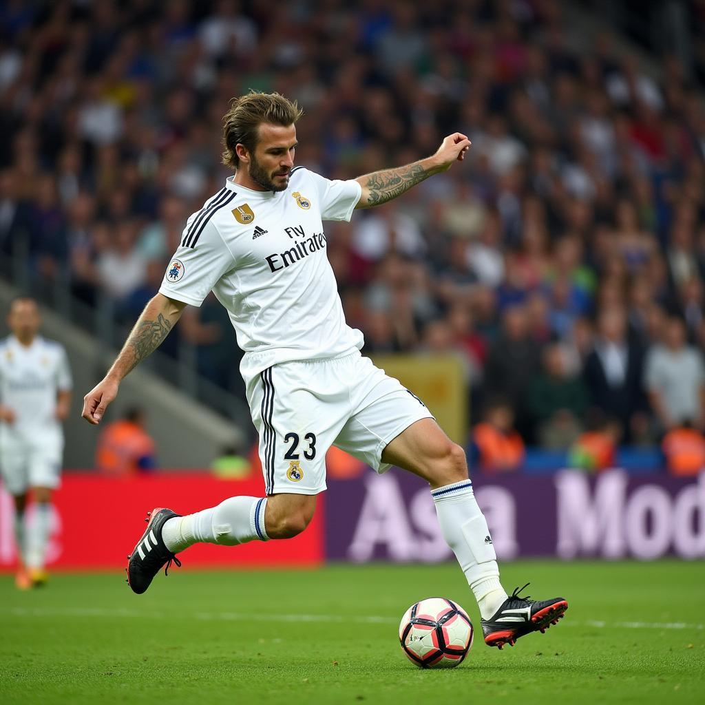 David Beckham in his Real Madrid Number 23 Jersey