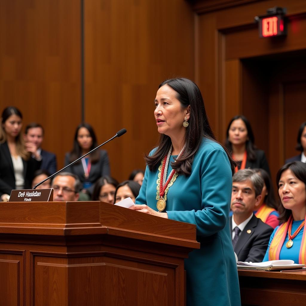 Deb Haaland Addressing Tribal Leaders