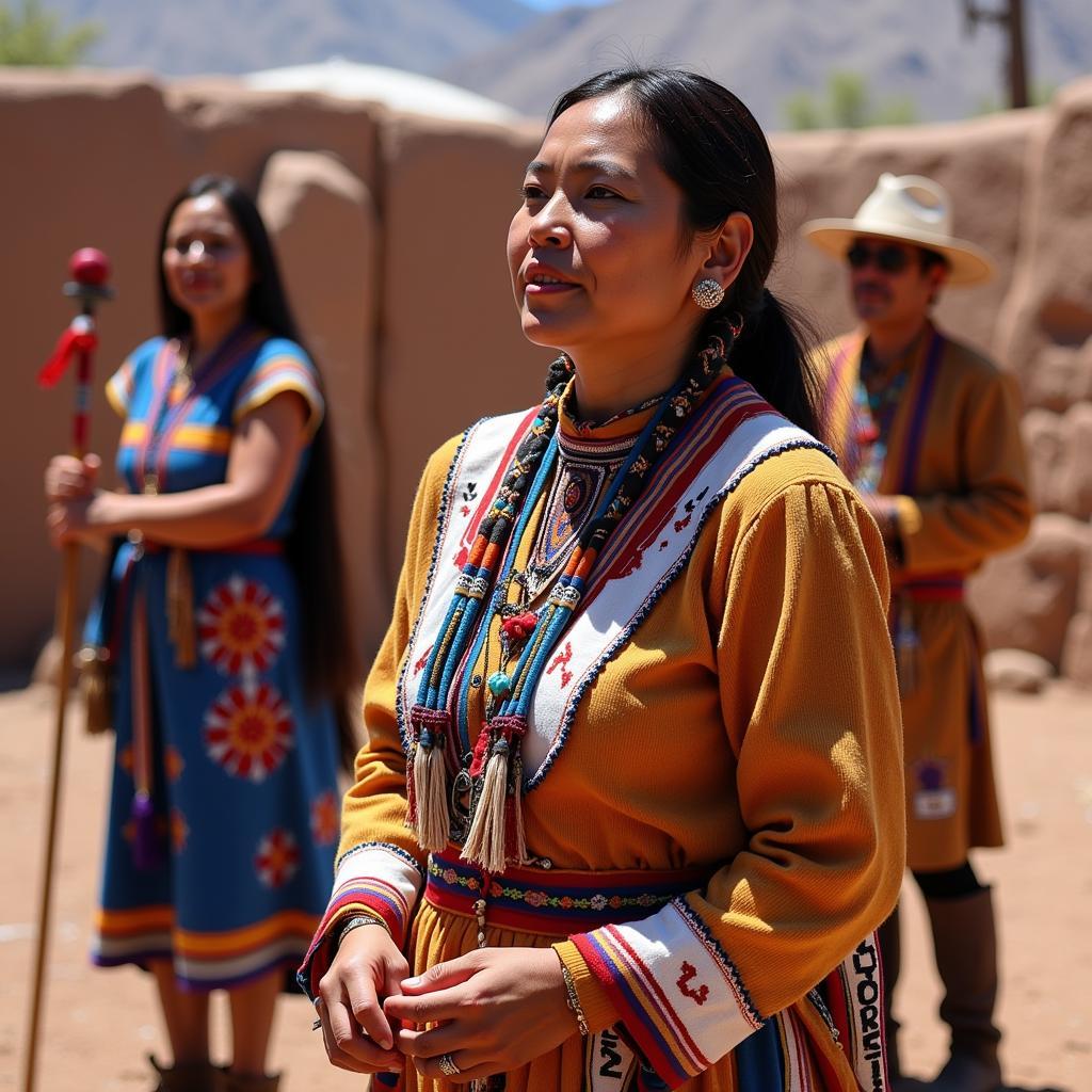 Deb Haaland Participating in a Pueblo of Laguna Ceremony