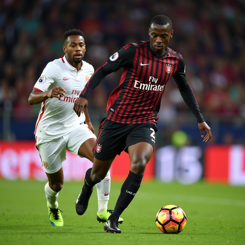 Ousmane Dembélé Dribbling Past Defender