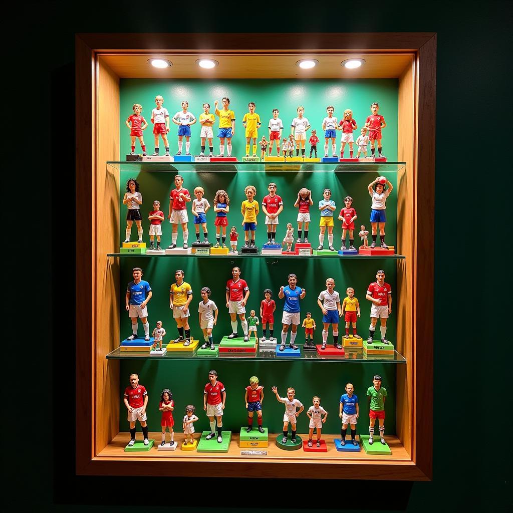 Die Cut Football Player Figures on Display