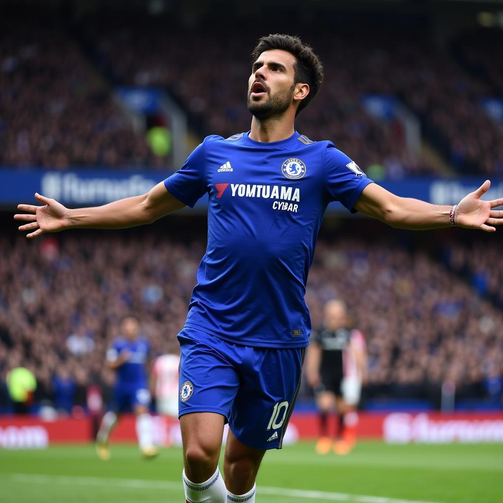 Diego Costa scores a crucial goal for Chelsea.