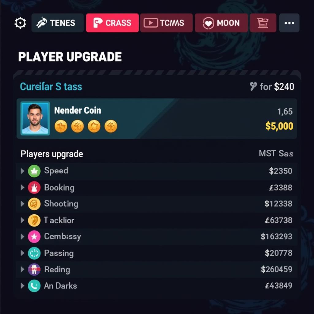 Dream League Soccer 2018 Player Upgrade Screen