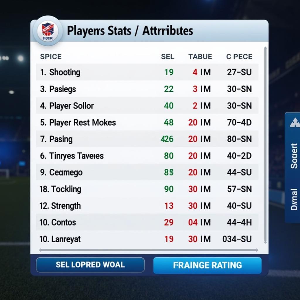 Dream League Soccer Player Stats Overview