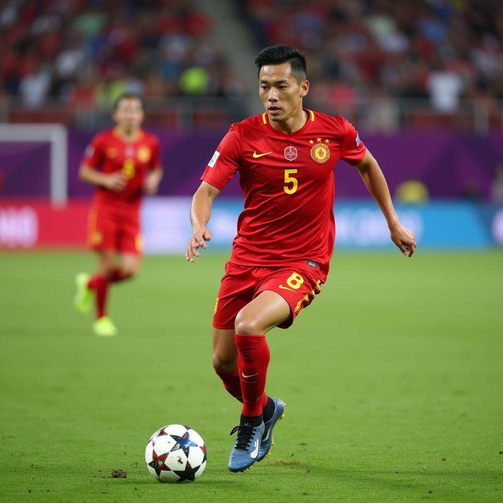 Do Hung Dung, Vietnam's Number 5, in action at the 2019 Asian Games