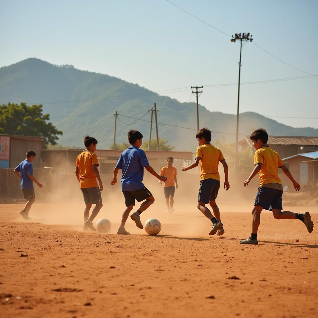 Dong Thap Football Field: Young Players Training