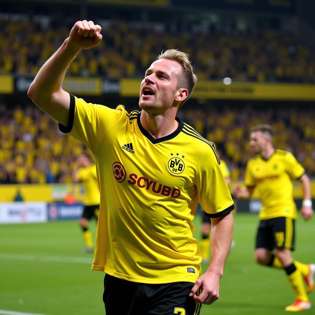 Erling Haaland Celebrating a Goal for Dortmund