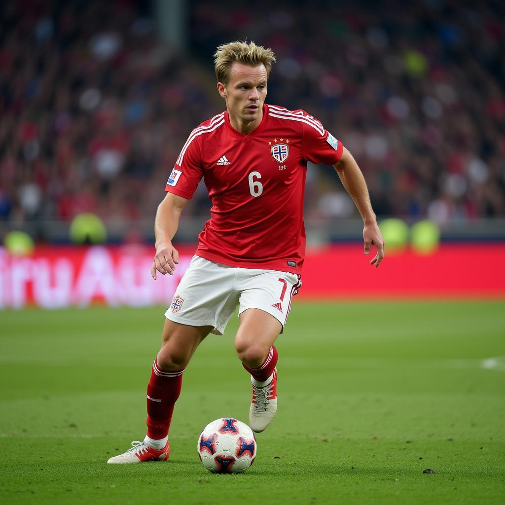 Erling Haaland playing for the Norway national team