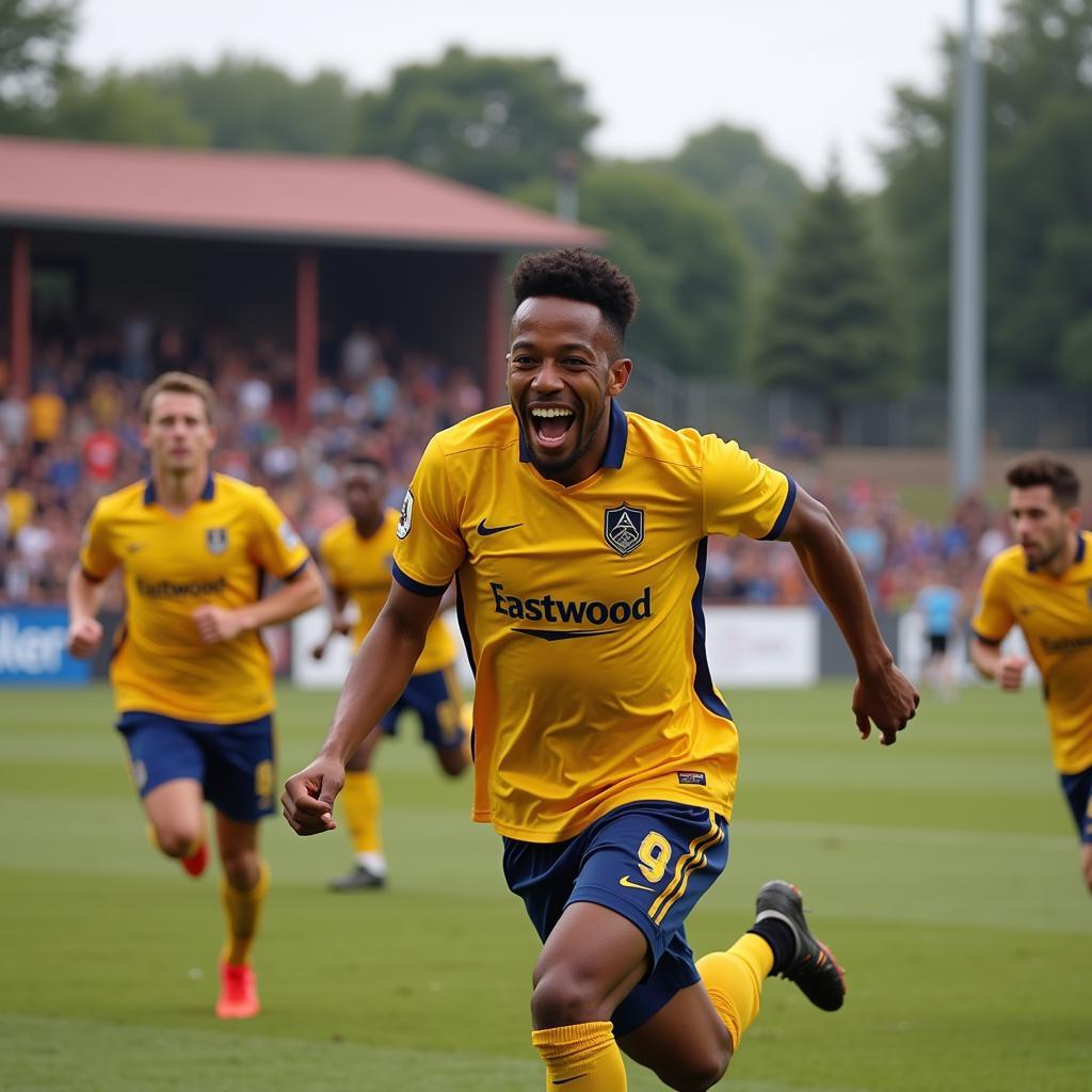 Eastwood Player Celebrating a Goal