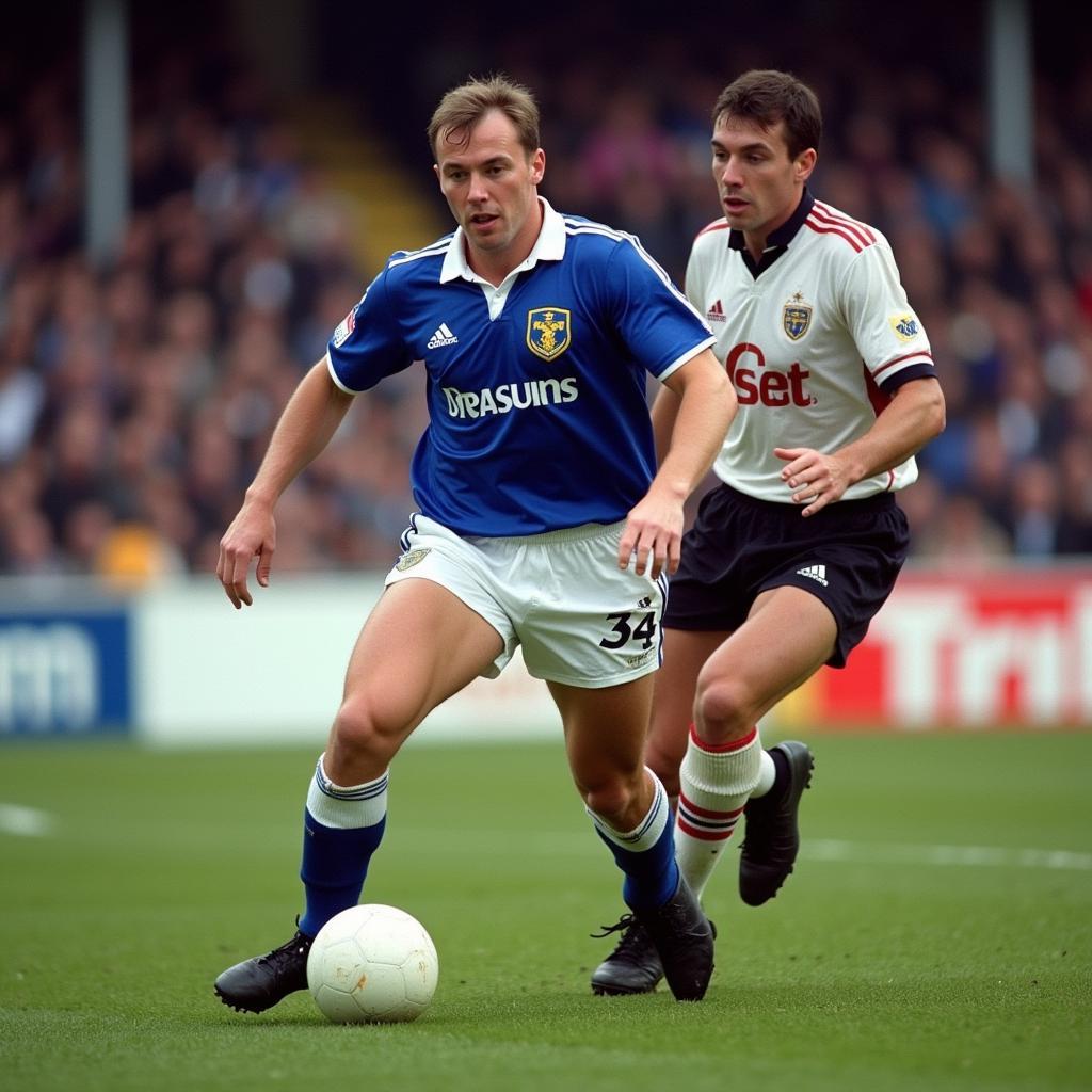 Egil Østenstad Haaland playing for Leeds United in a Premier League match