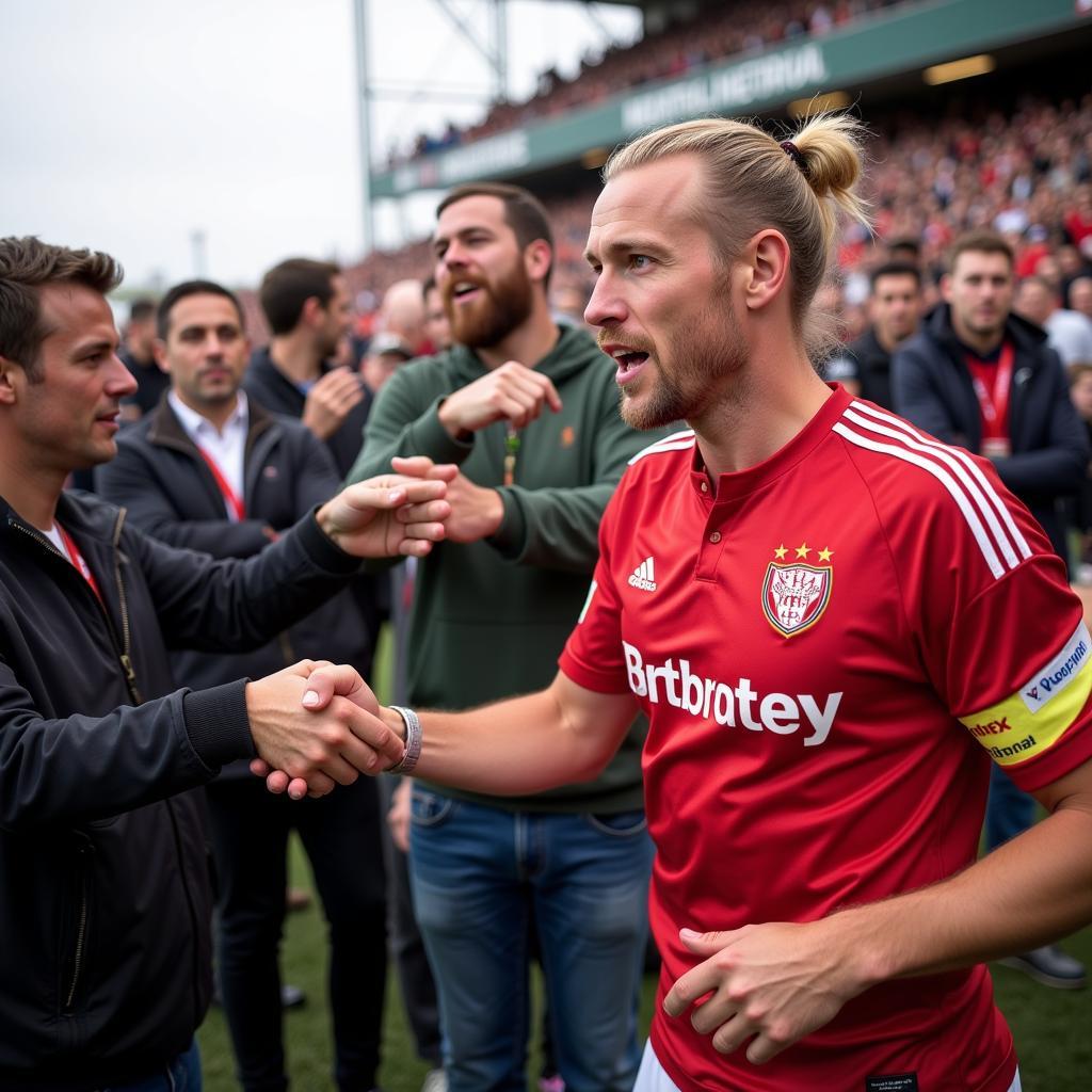 Erling Braut Haaland with his fans