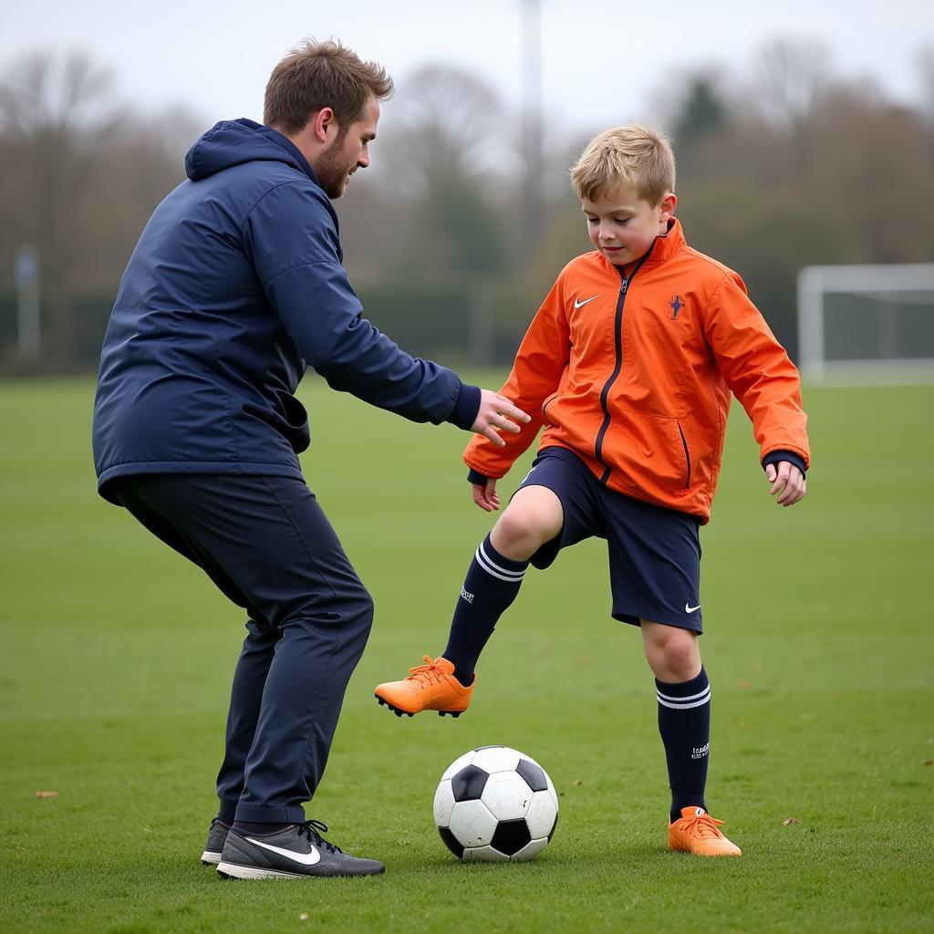 Erling Haaland training with his father, Alfie Haaland