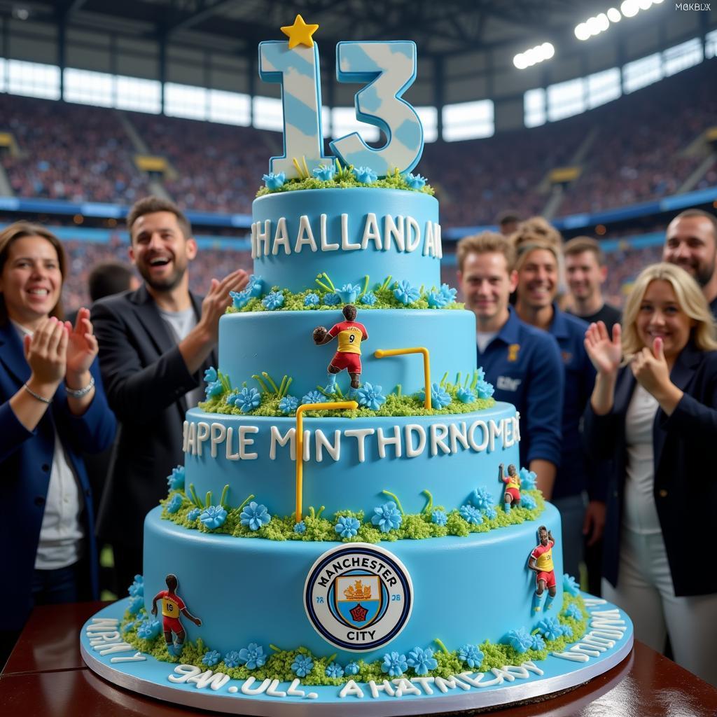 Erling Haaland birthday cake celebration with fans