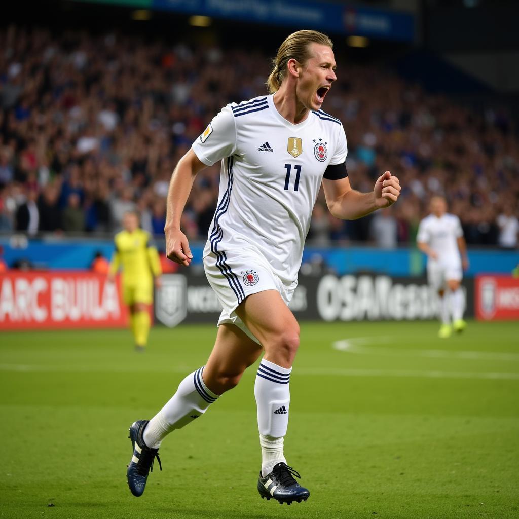 Erling Haaland celebrating a goal