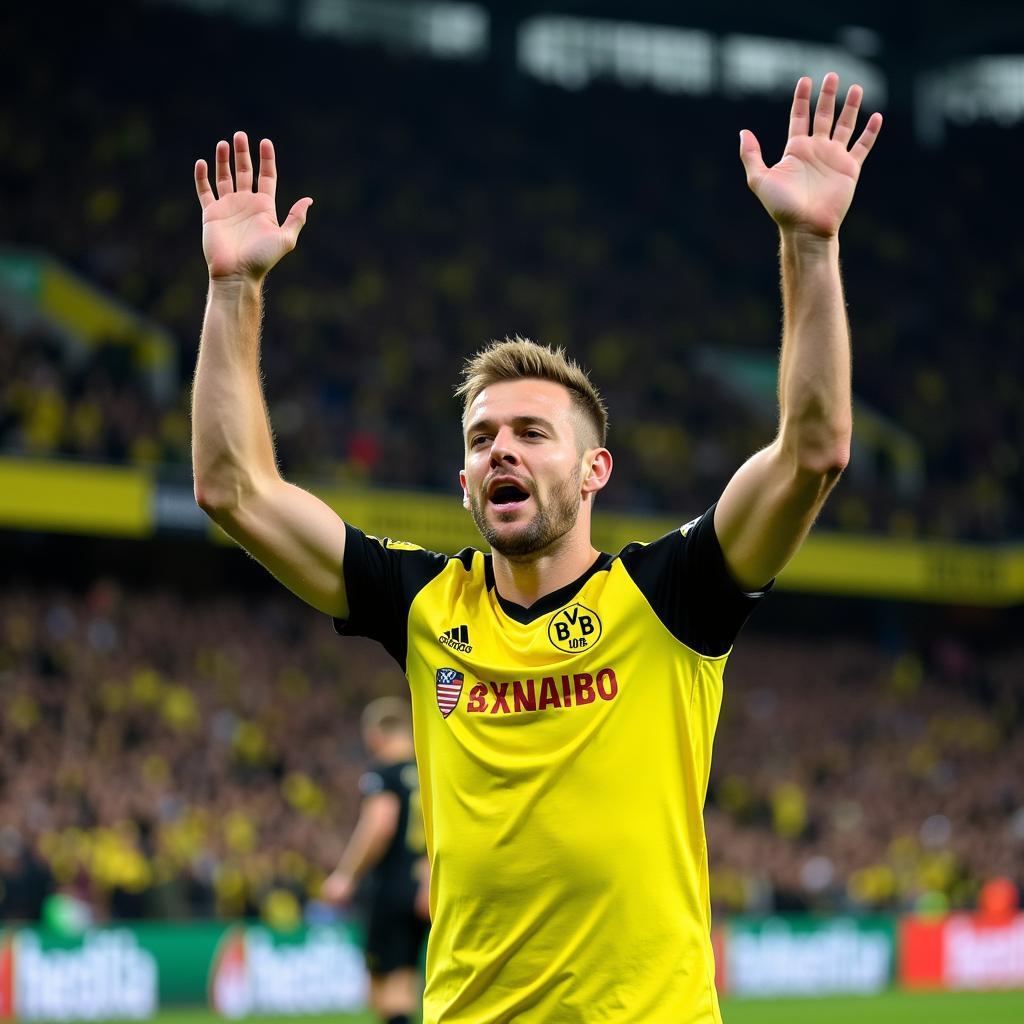 Erling Haaland celebrating a goal at Borussia Dortmund