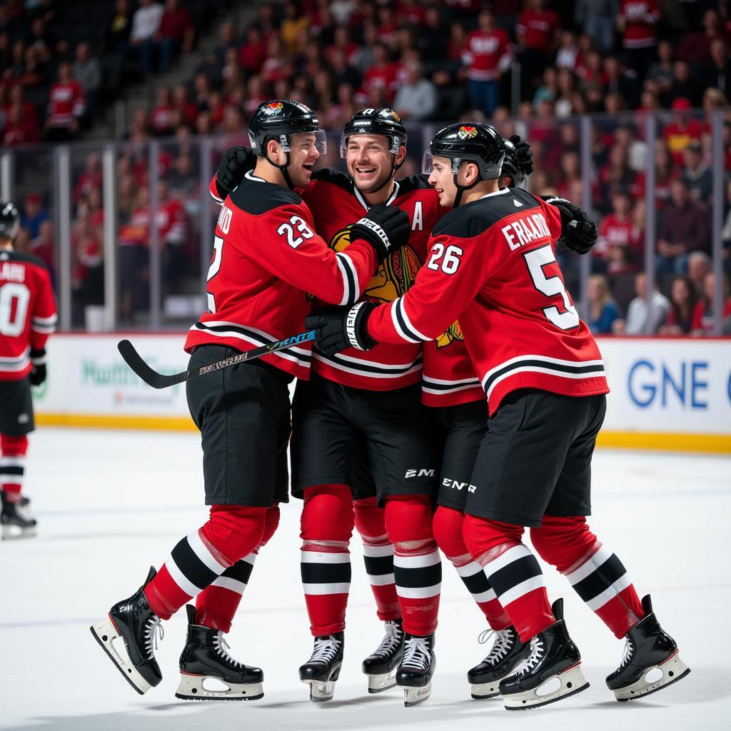 Erling Haaland celebrates a goal with teammates