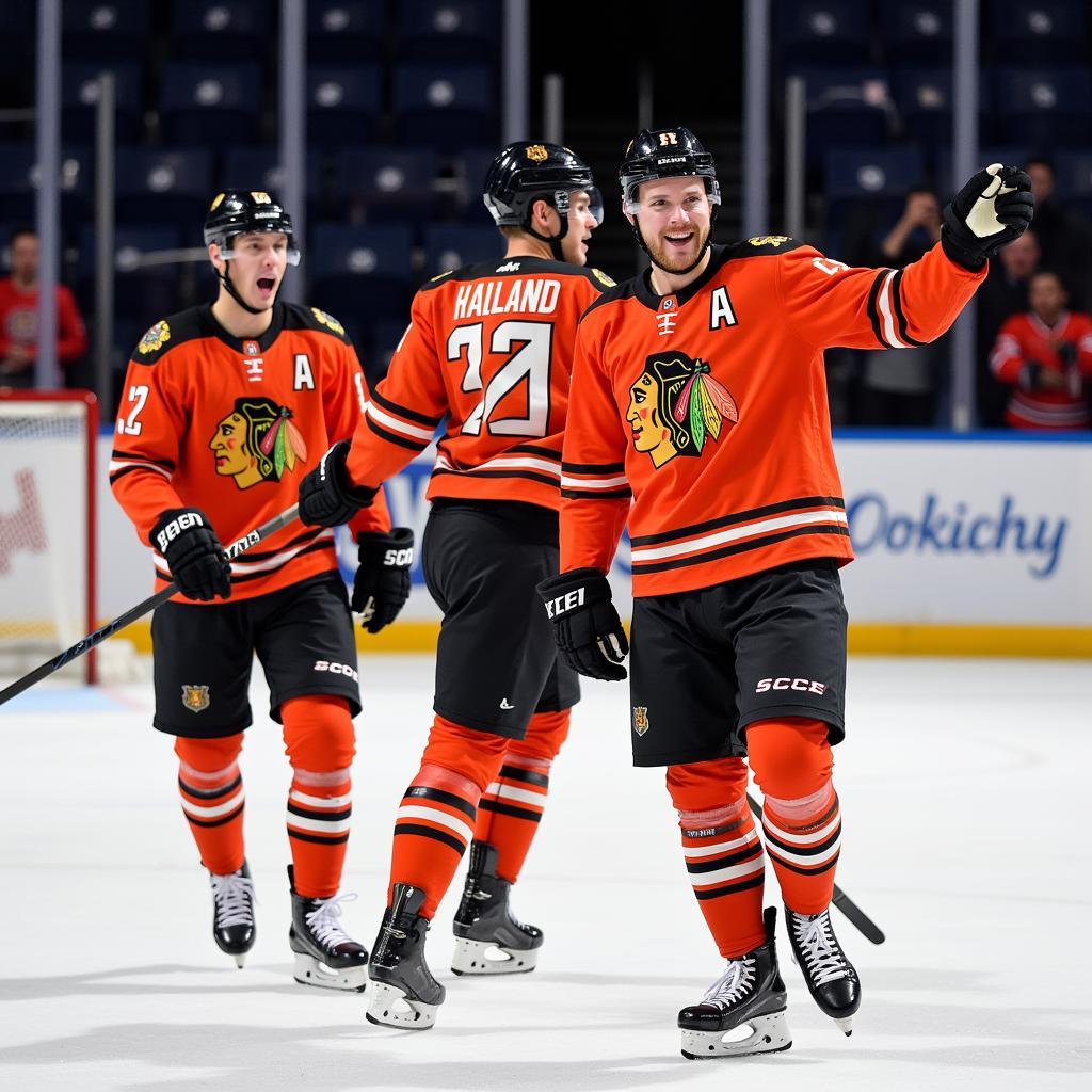 Erling Haaland celebrates a crucial goal with teammates